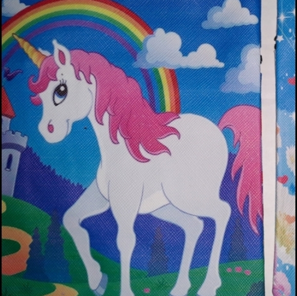 Crossbody Bag Adjustable Strap 4.75" X 6" Unicorn print Zip Close NEW - Picture 14 of 15